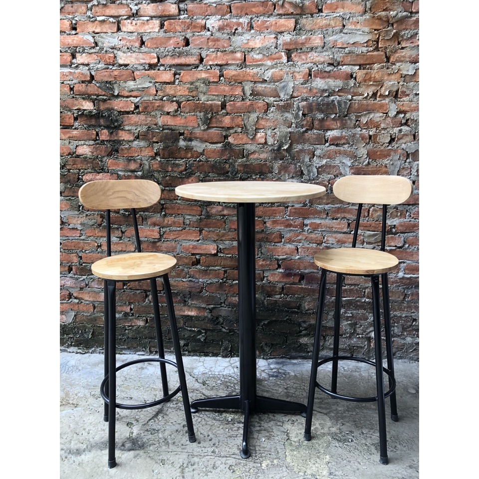 Bàn Tròn Cafe Eames Chân Trụ sắt sơn tĩnh điện đủ màu sắc cao 105 cm Havaco CT01