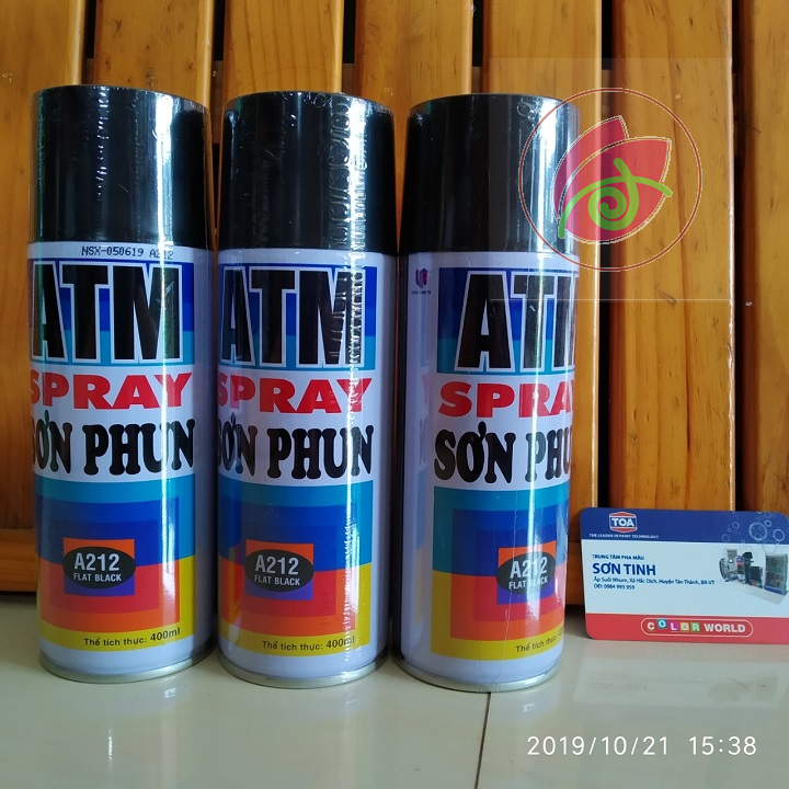 SƠN XỊT MÀU ĐEN MỜ FLAT BLACK A212 (ATM hoặc WIN) 1 chai