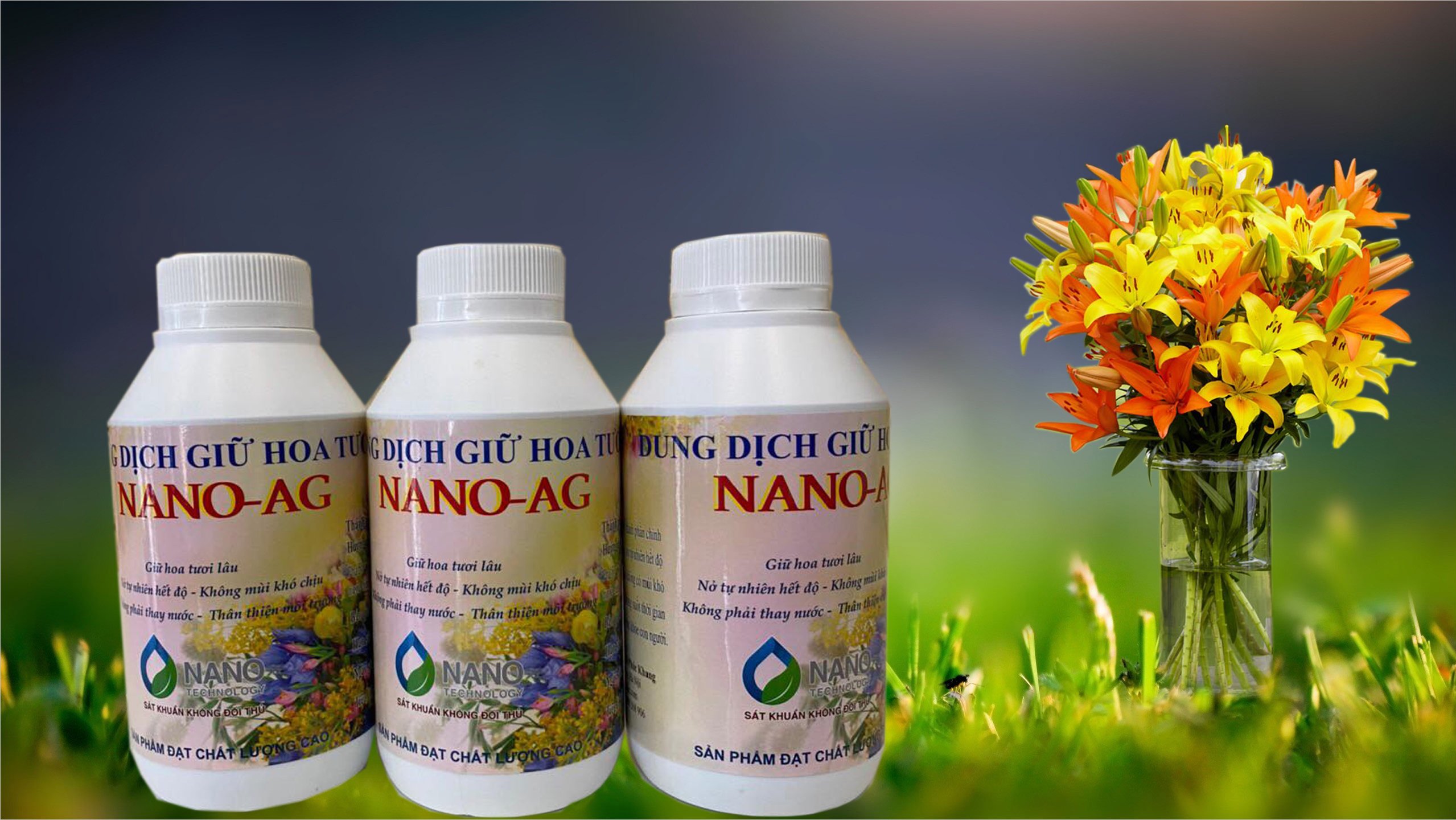 DUNG DỊCH NANO BẠC GIỮ HOA TƯƠI LÂU 400 ml