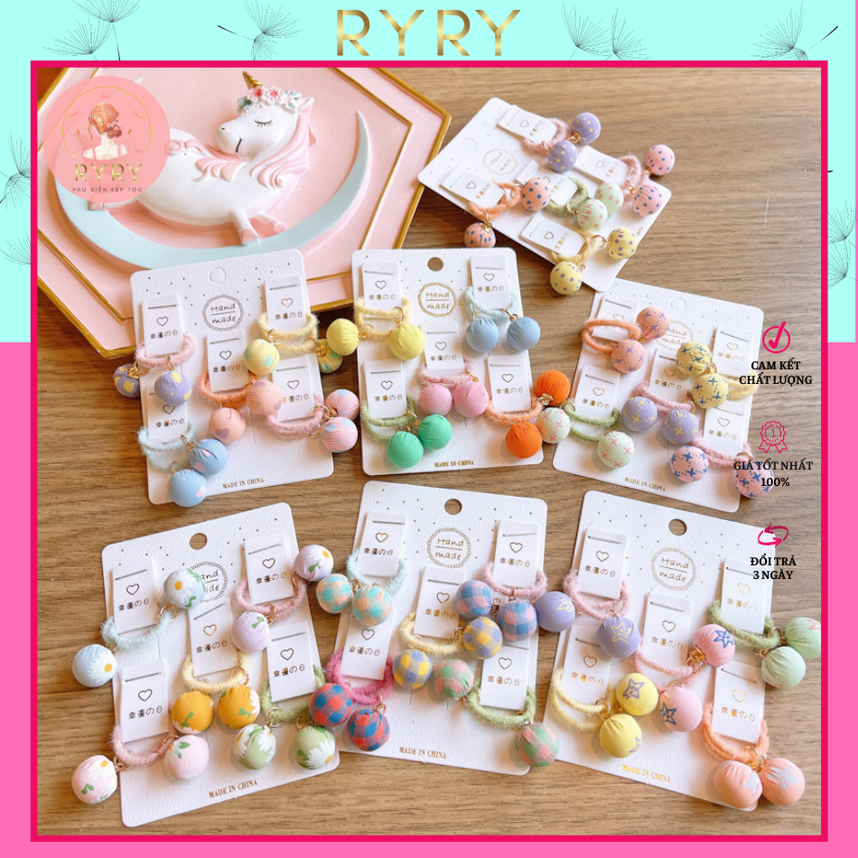 Set Vỉ 10 dây cột buộc tóc cho bé cute cực xinh