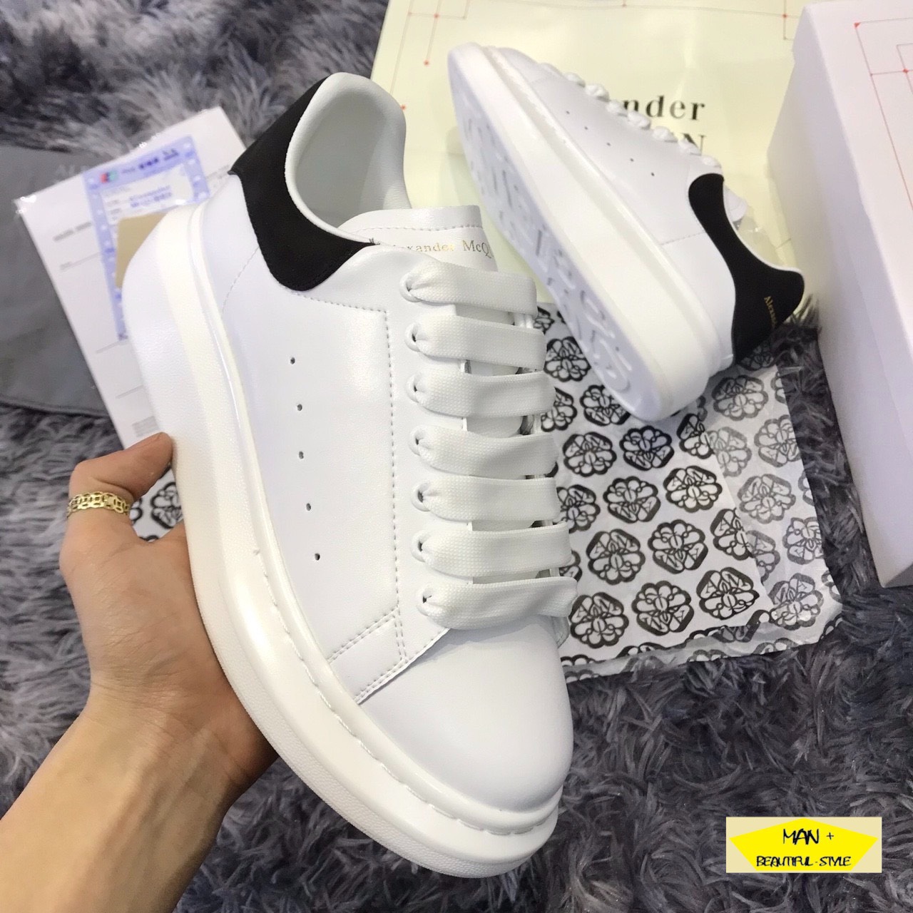 (HÀNG CỰC ĐẸP GIÁ SIÊU MỀM) Giày thể thao ALEXANDER MCQUEEN gót đen