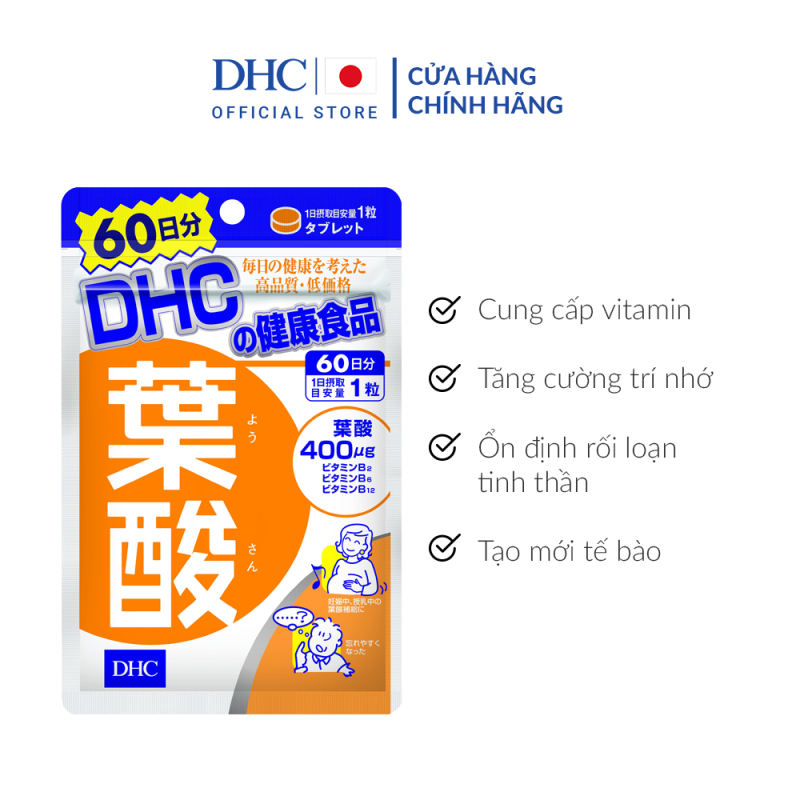 Viên uống cho Bà bầu DHC Folic Acid 60 Ngày