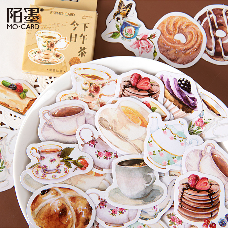 Hộp 46 Sticker Chủ Đề Ly Cà Phê Trang Trí Planner - Case Sover