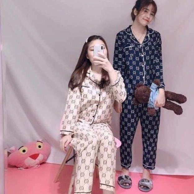 [Quỳnh Chi Luxury] ĐỒ BỘ PIJAMA, ĐỒ NGỦ TAY DÀI GG CHẤT KATE THÁI SIÊU ĐẸP THỜI TRANG HÀN QUỐC TRẺ TRUNG