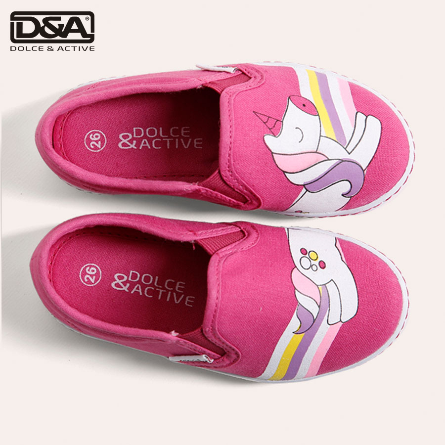 Giày Sneaker Bé gái thời trang D&A BG1704 đỏ và hồng