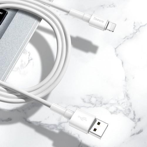 Cáp sạc nhanh và truyền dữ liệu Baseus Mini White Cable USB For Lightning (2.4A)/Micro USB (2.4A)/Type C (3A), chiều dài 1m, truyền dữ liệu tốc độ cao 480Mbps