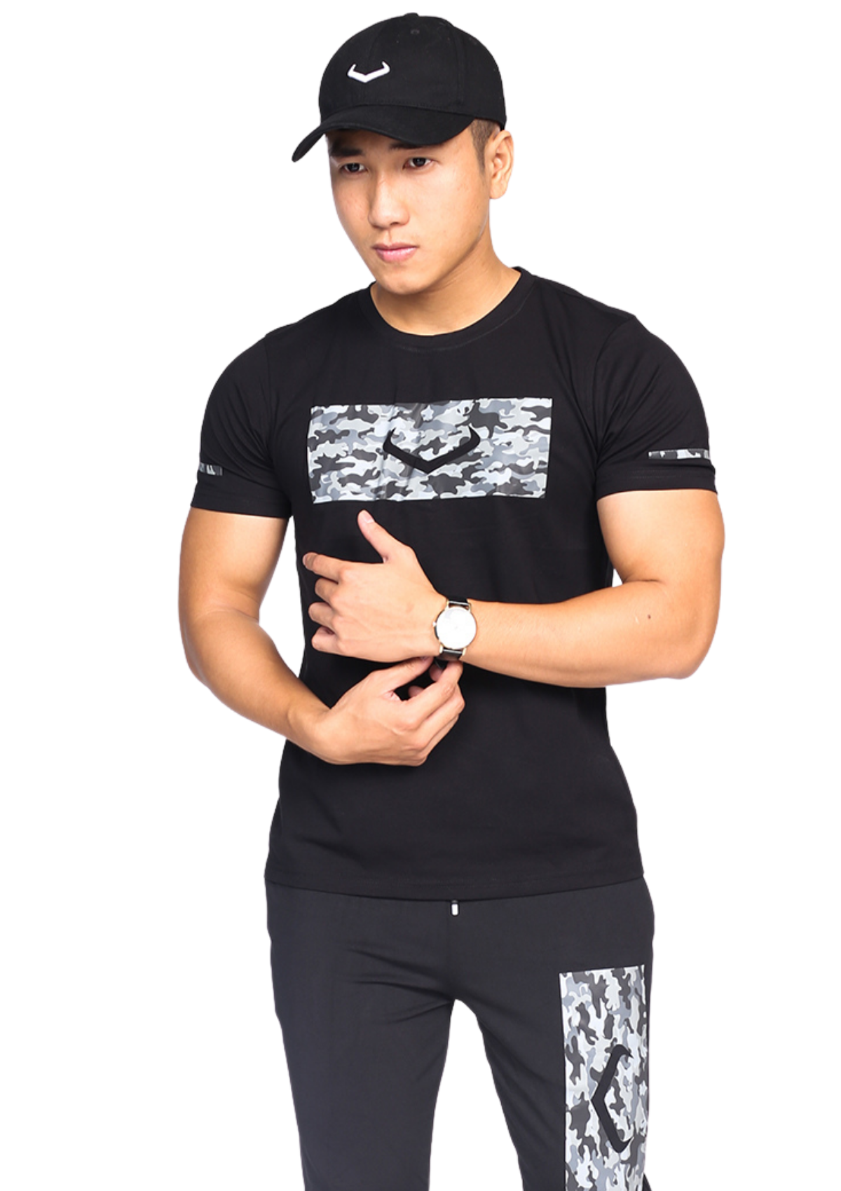 ÁO THUN THỂ THAO LOGO ELOHIM CAMO - ĐEN ( 3 MÀU ÁO )