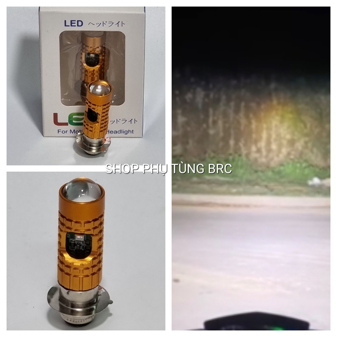 Đèn pha led bi cầu 2 màu siêu sáng osaka loại 2 chân m5 lắp cho dream, wave nhỏ, cub...