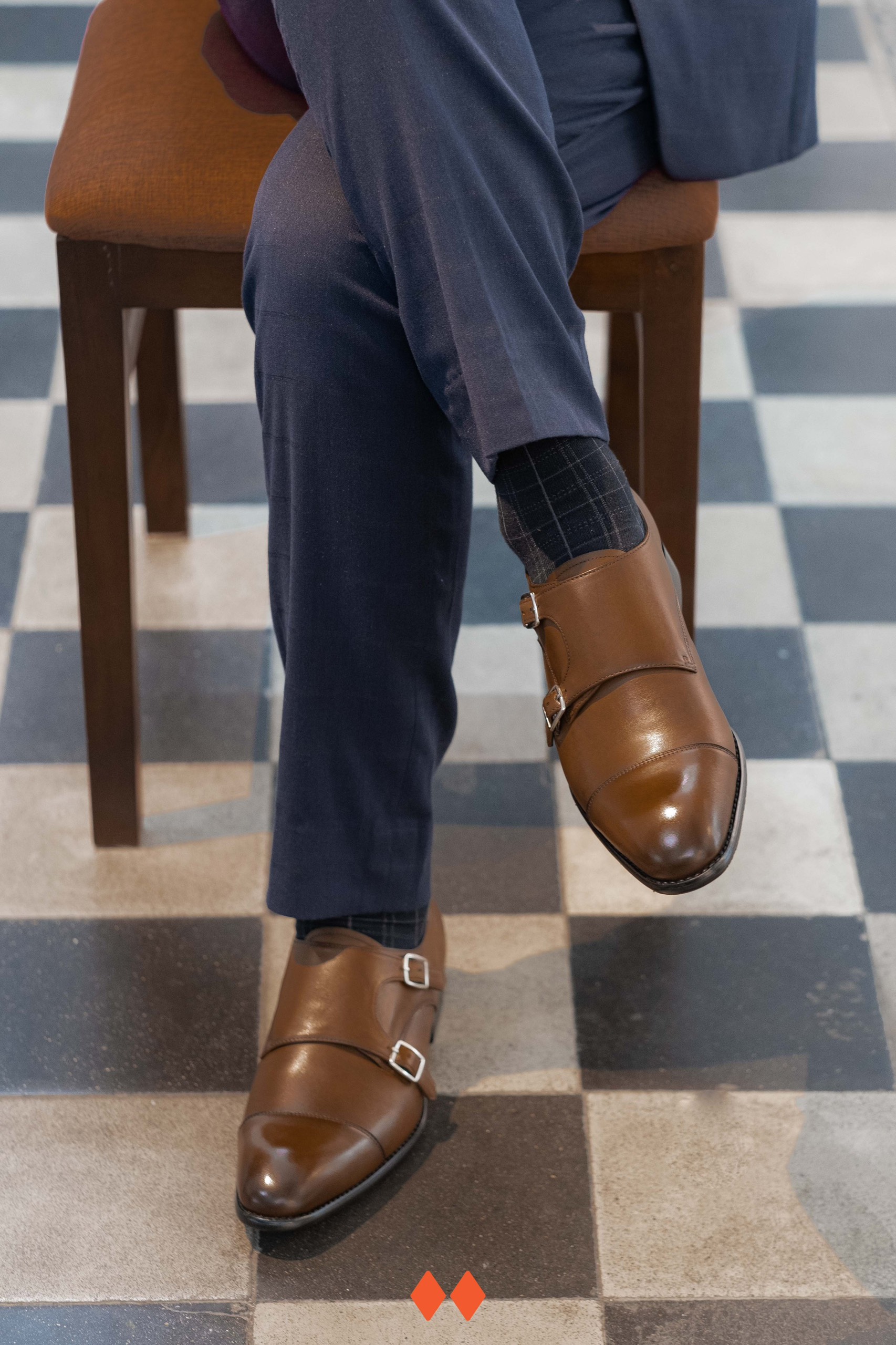 Giày Tây Da 2 Khóa BIG SIZE ( 36 - 46 ) Grace Saigon 165 Double MonkStrap Màu Nâu