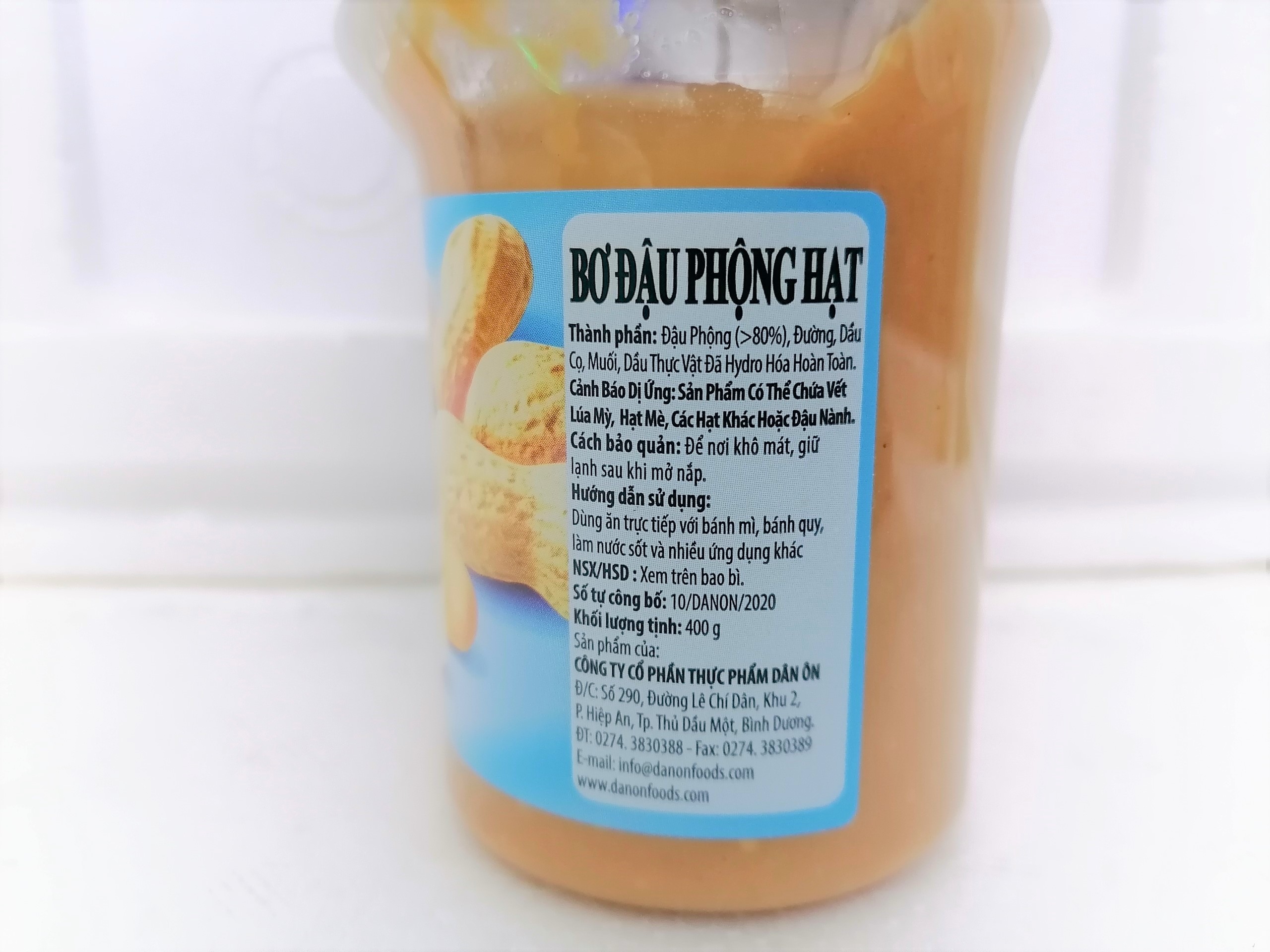 [400g – NẮP XANH] BƠ ĐẬU PHỘNG HẠT [VN] DAN-D PAK Peanut Butter Crunchy (alc-hk)