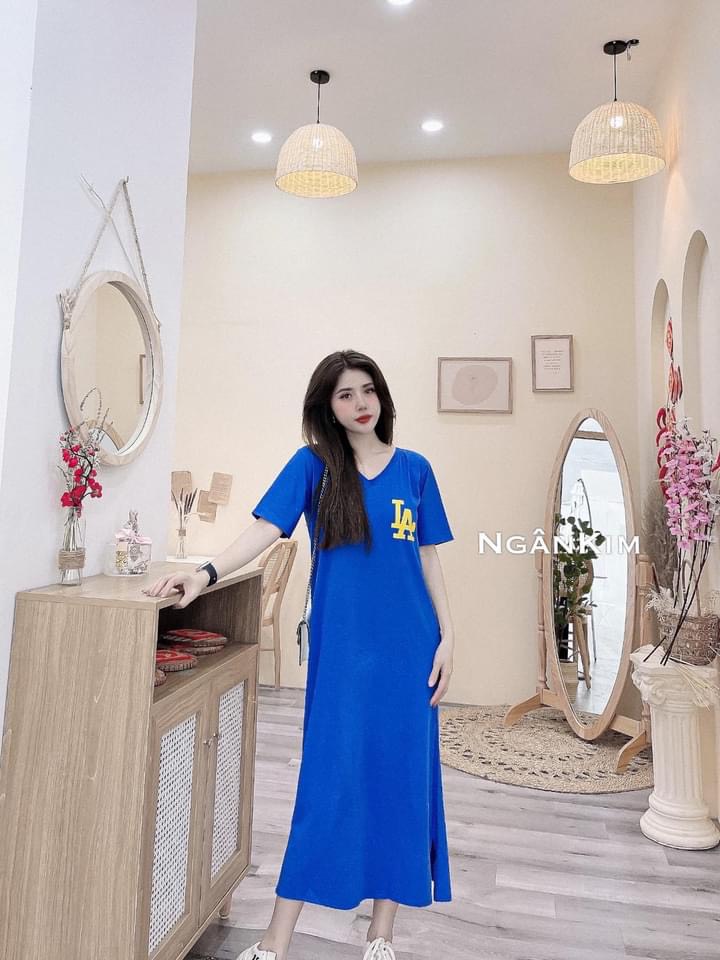 [HOÀN TIỀN ĐẾN 15%]váy suông nữ dáng dài cộc tay LA đan lưng 3 màu