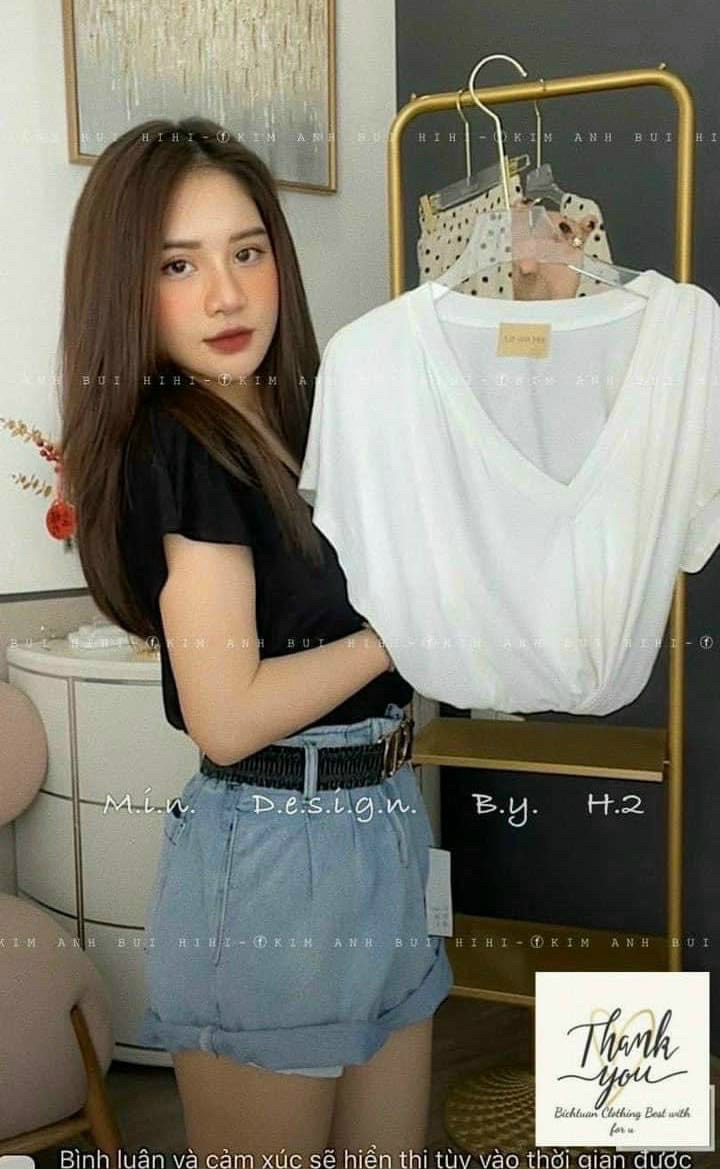 ÁO THUN GIẤY CỔ TIM SIÊU HOT
