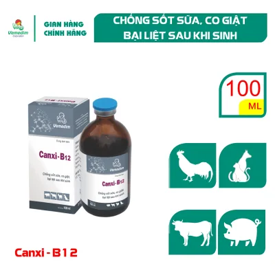 Vemedim Canxi B12 bổ sung canxi và vitamin B12 cho chó, mèo và gia súc, chai 100ml