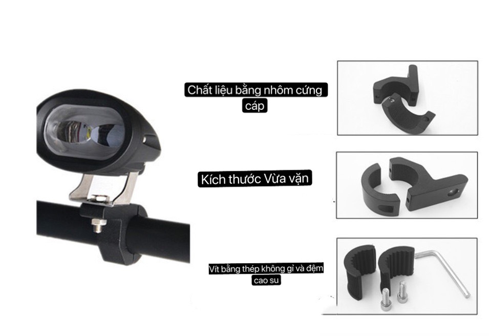 [HCM]Pat Kẹp Đèn Trợ Sáng Trên Xe Máy Motor