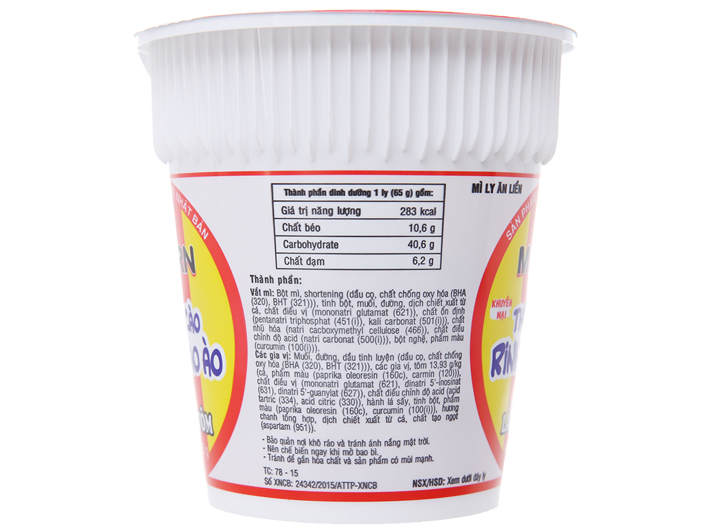 Thùng 24 ly mì Modern lẩu Thái tôm 65g