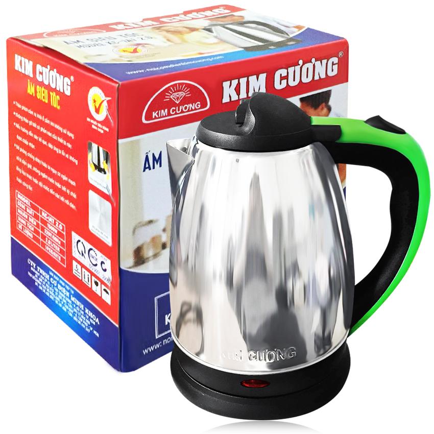 [HCM]Bình đun siêu tốc inox Kim Cương 2L