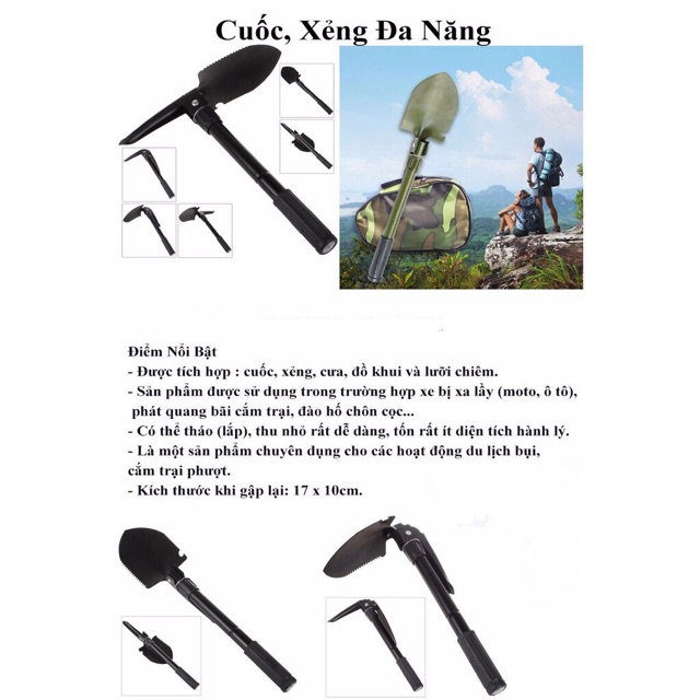 Xẻng gấp cỡ nhỏ tiện dụng