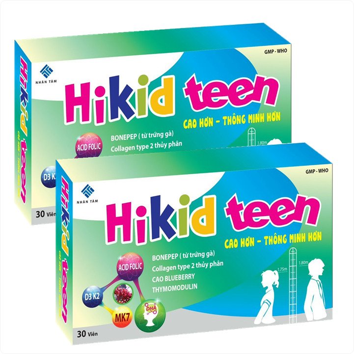 Viên uống tăng chiều cao tuổi dậy thì Hikid Teen, Bổ sung Canxi nano