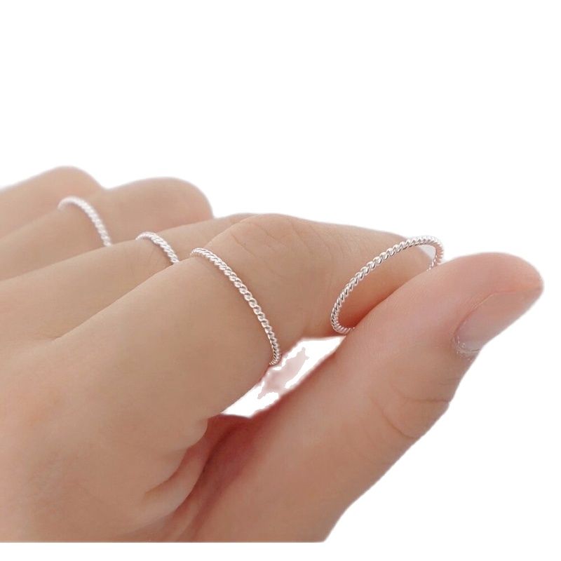 NHẪN XOẮN BẠC TA NGUYÊN CHẤT