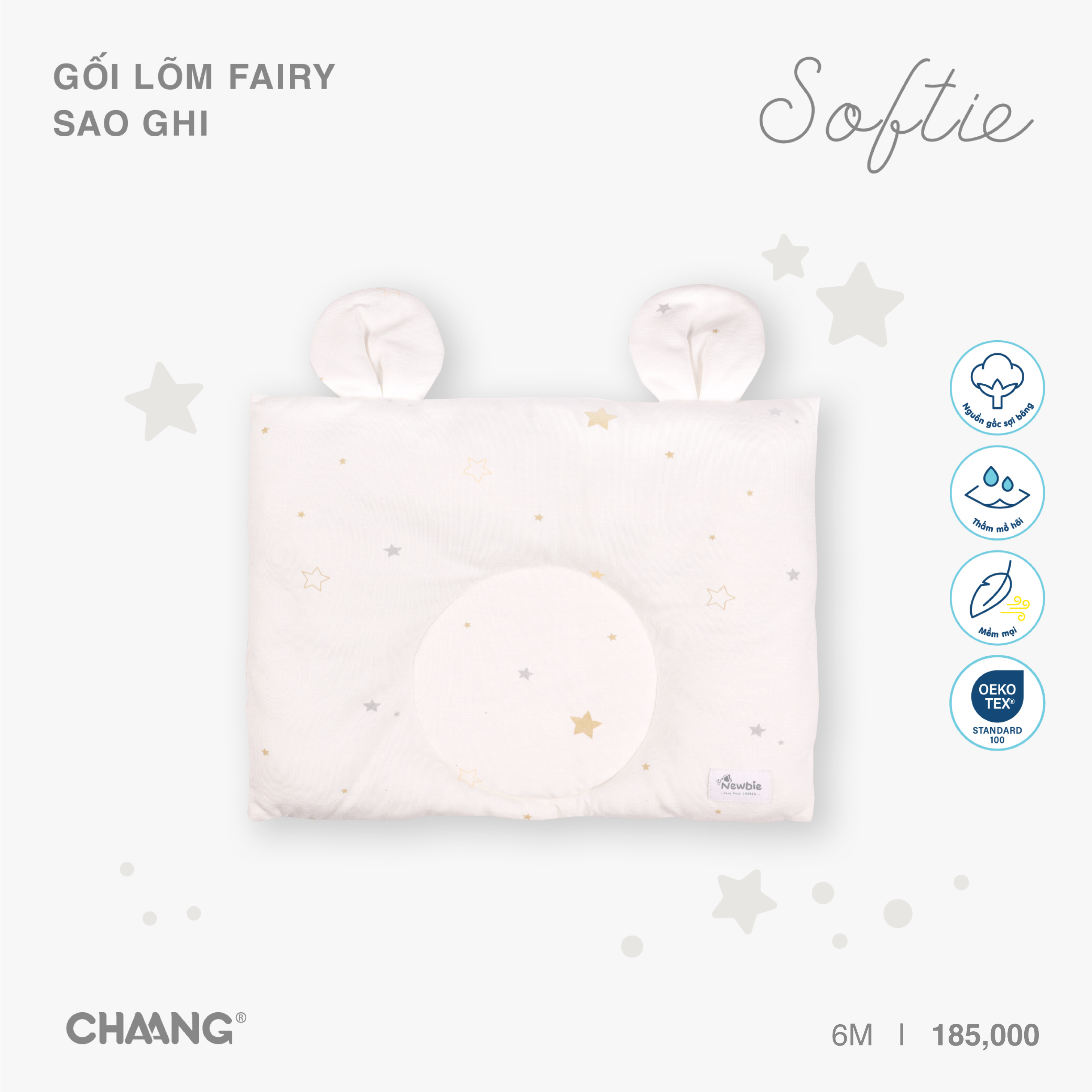 [CHAANG] Gối lõm sơ sinh Fairy Chaang