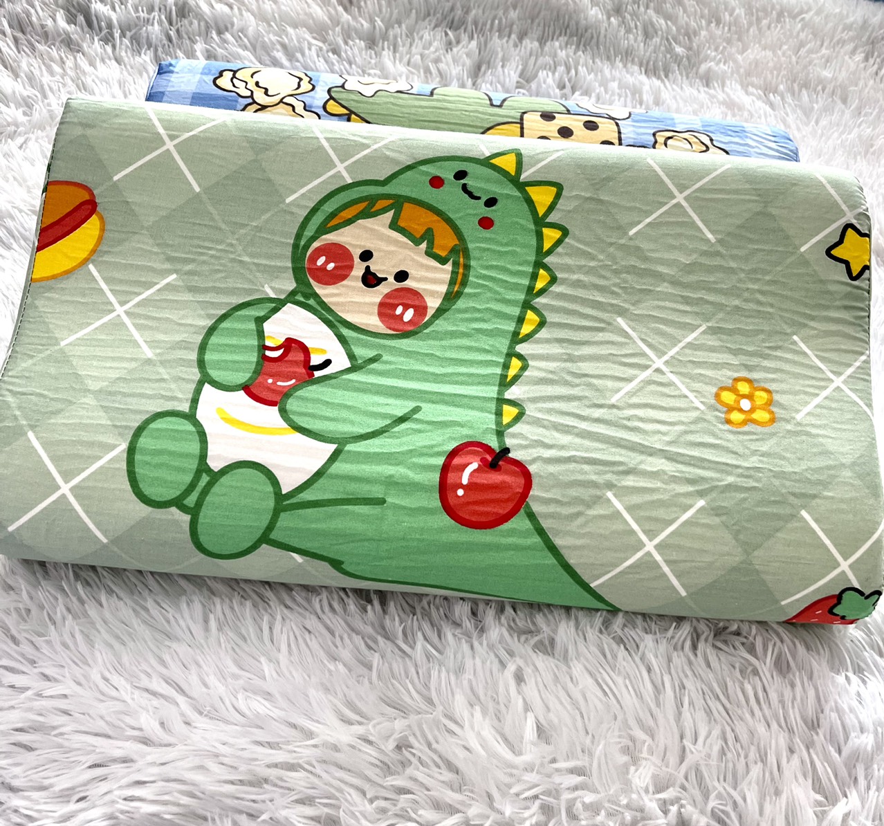 Gối cao su non 3D cho bé cao cấp vải cotton