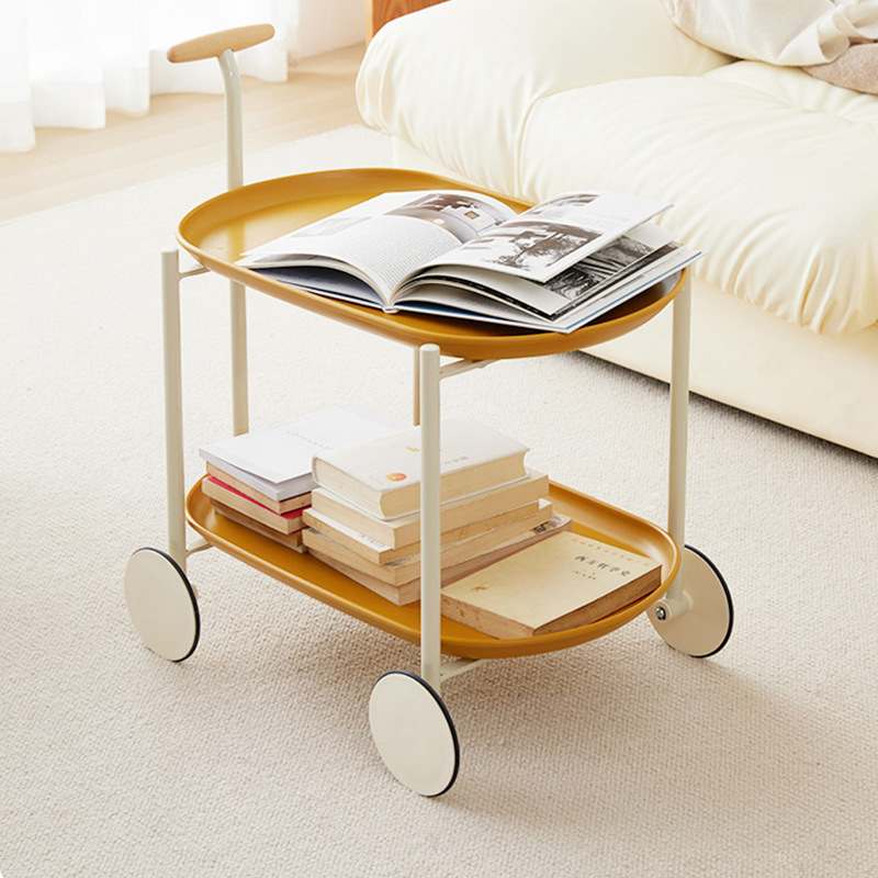 Movable sofa side corners a few modern small apartment coffee table simple INS double-layer storage cart