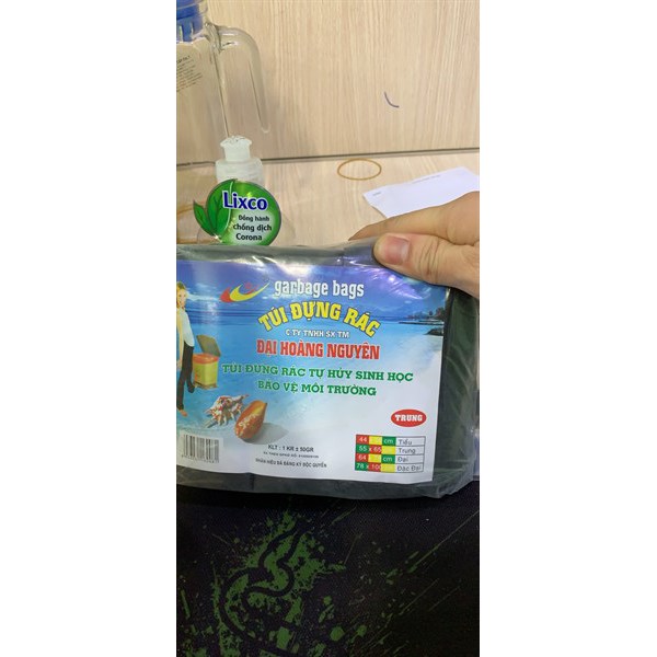 Túi rác size trung 1kg đại hoàng nguyên bịch 3 cuộn