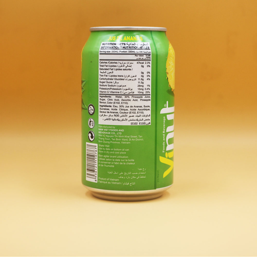 [KHAY 24 LON] Nước Ép Thơm Vinut 330ml