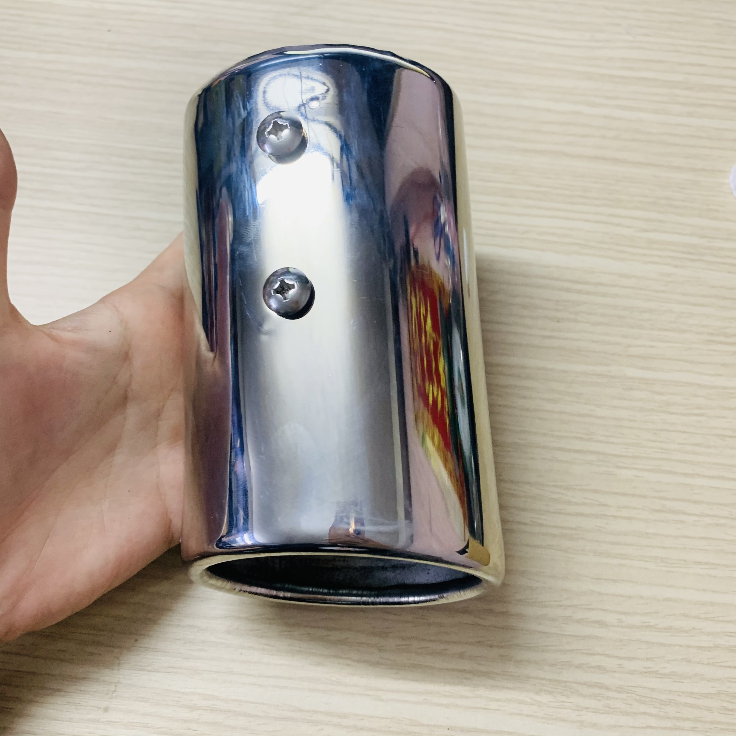 Ốp Ống Xả Ô Tô Loại Thẳng, Ốp Trang Trí Ống Xả Ô Tô, Pô Xe Hơi Kiểu Dáng Thể Thao Bằng Kim Loại Cao Cấp