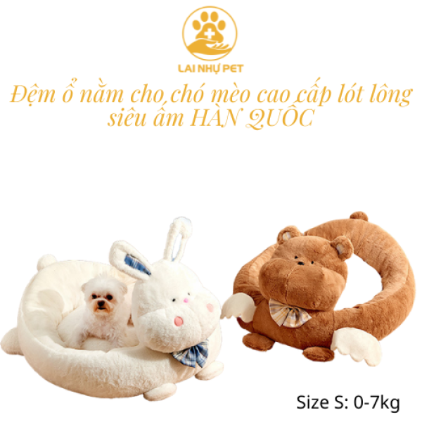 Đệm ổ nằm cho chó mèo cao cấp lót lông siêu ấm HÀN QUỐC - LAI NHỰ PET