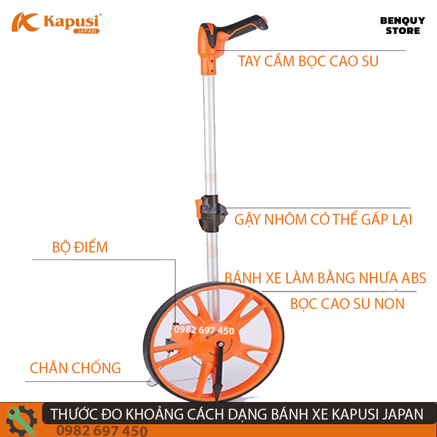 Thước đo khoảng cách dạng bánh xe kapusi japan - thước đo lăn đường nhật bản. bảo hành 6 tháng.