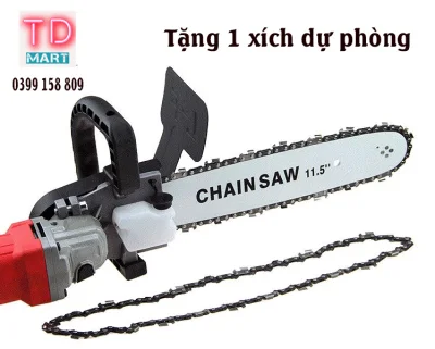 Bộ lam xích lưỡi cưa gắn máy mài chain saw trục 10 mm thêm 1 xích sơcua