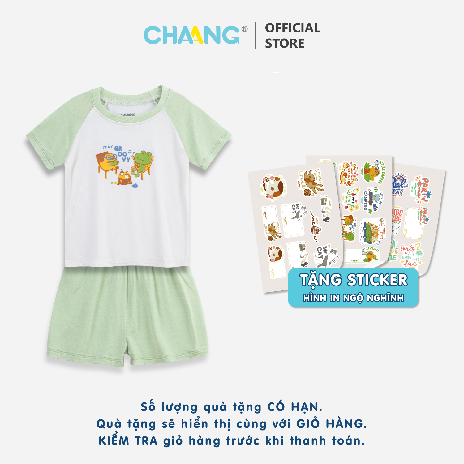 [CHAANG] Bộ quần áo cộc raglan Spring Chaang