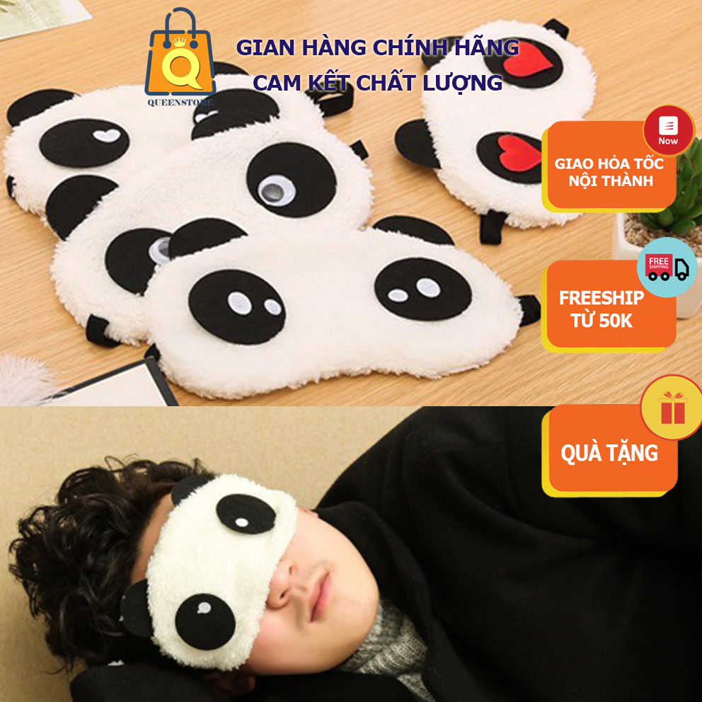 Miếng Che Mắt Ngủ Bịt Mắt Gấu Tr&uacute;c Panda So Cute Đ&aacute;ng Y&ecirc;u Cho Nam Nữ - QueenStore