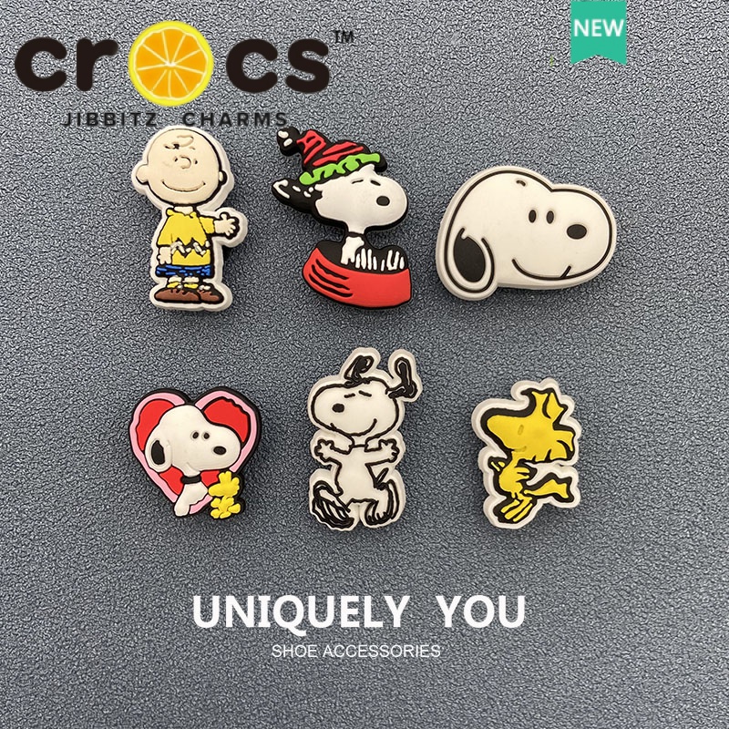 Bộ Phụ Kiện Khóa Cài Trang Trí Giày cross jibbitz Hình Hoa Chú Chó Snoopy Kết Hợp Cho cross