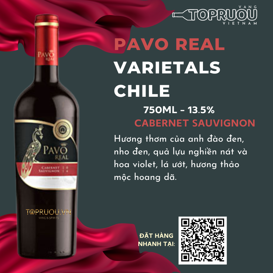 [TopRuouVietNam] Rượu Vang Đỏ Pavo Real Cabernet Sauvignon 750ml [Hàng Thật]