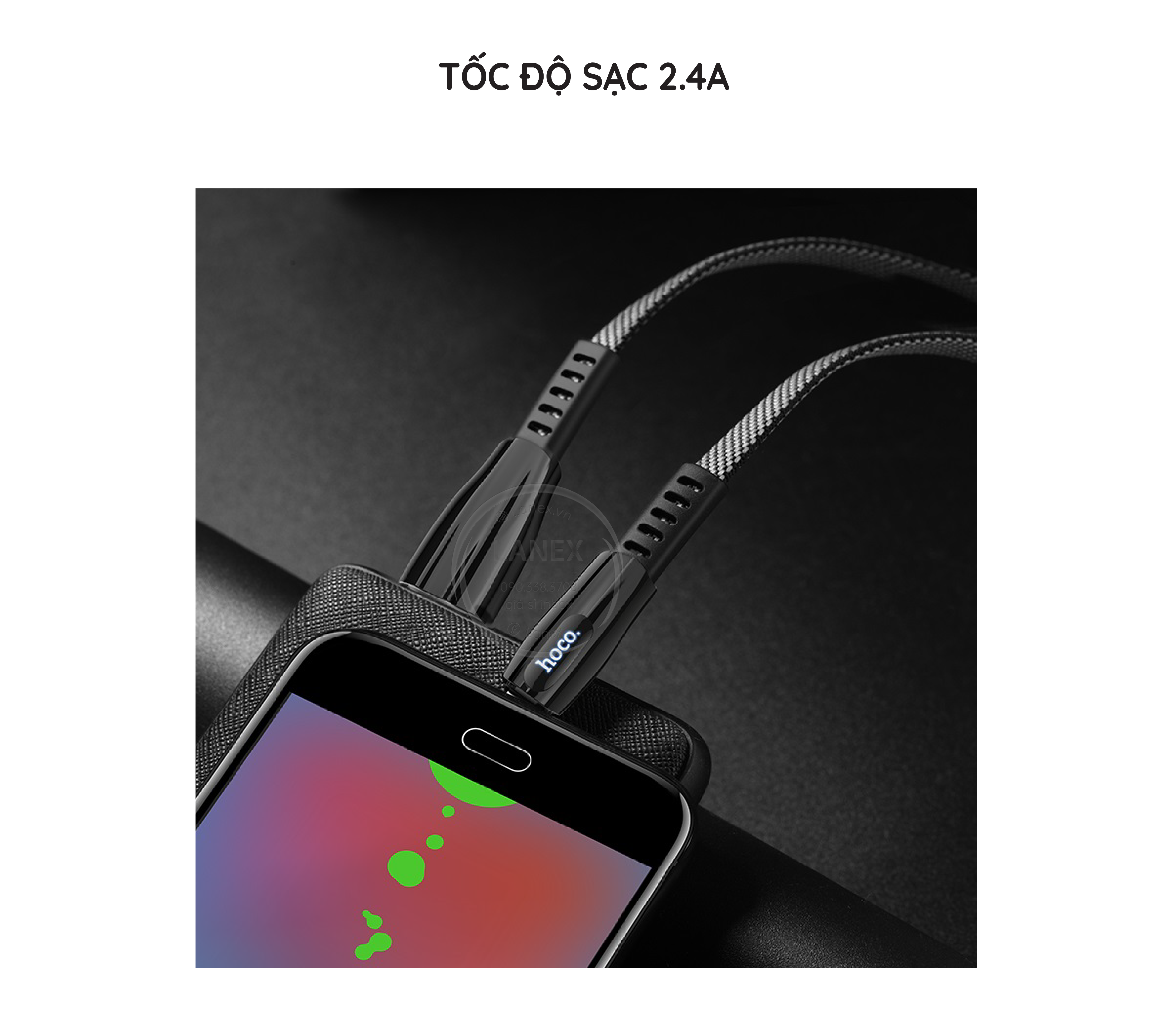 Cáp Sạc Nhanh Hoco U70 Dây Dù Micro 2.4a Dài 1.2m