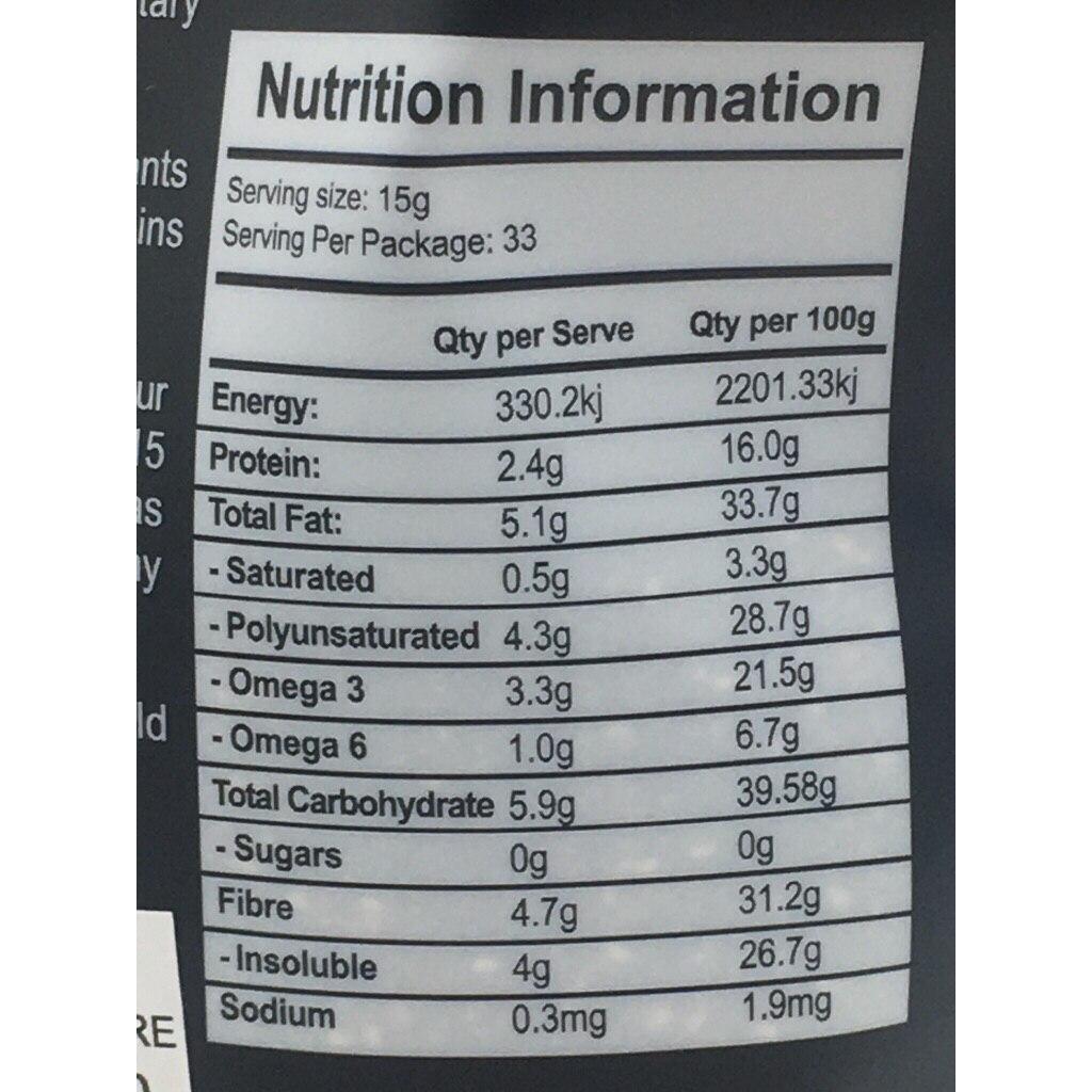 500gr chia black bag úc