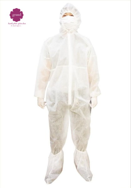 Bảng giá Bộ quần áo bảo hộ phòng dịch, vải Spunbond, kháng khuẩn chặn nhiễm trùng, chống bụi và thấm nước