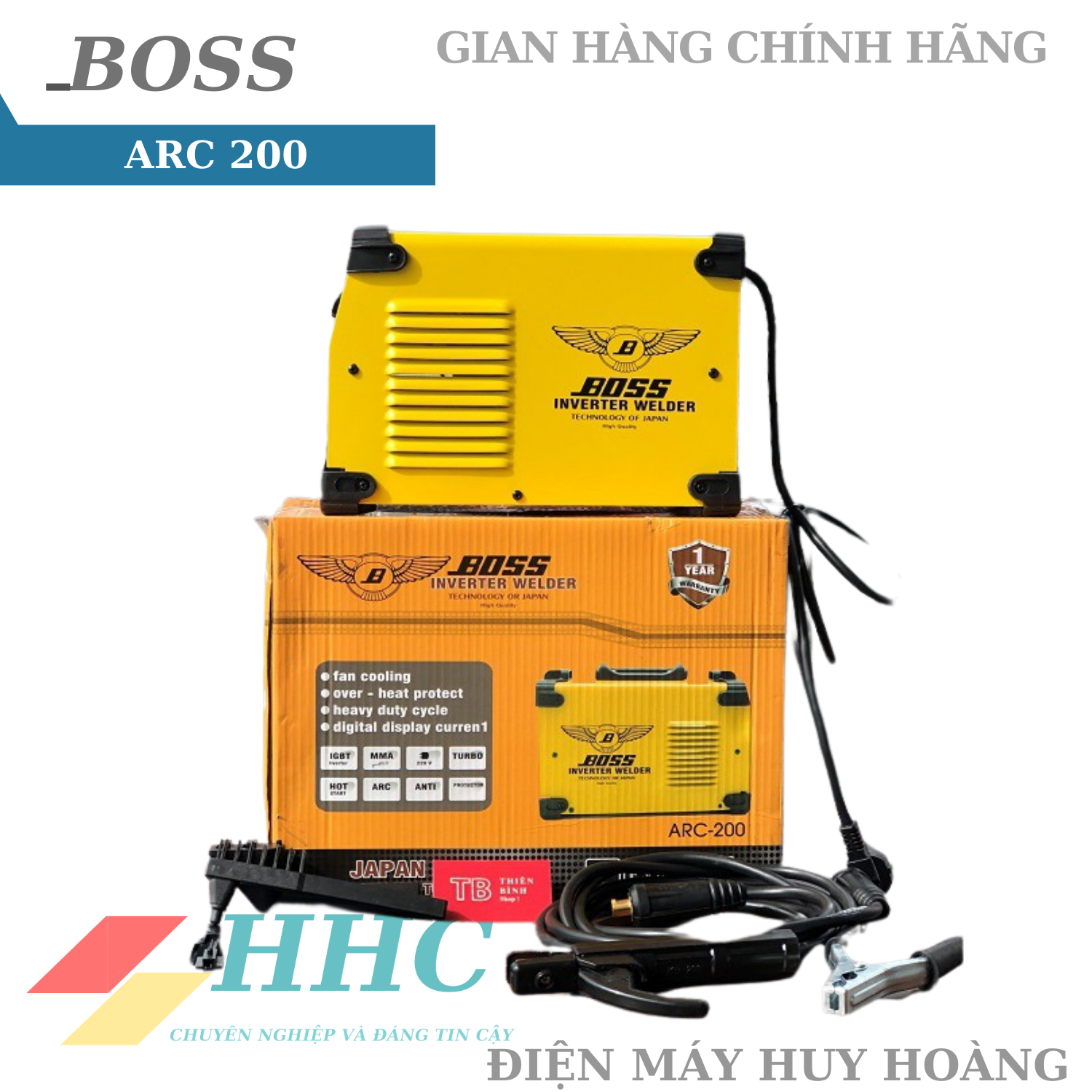 Máy hàn BOSS NHẬT ARC 200-  ARC 250 Chuyên hàn que 2.6-3.2li