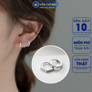 Bông tai bạc nữ hình lục giác đính đá bạc 925 thời trang phụ kiện trang thumbnail