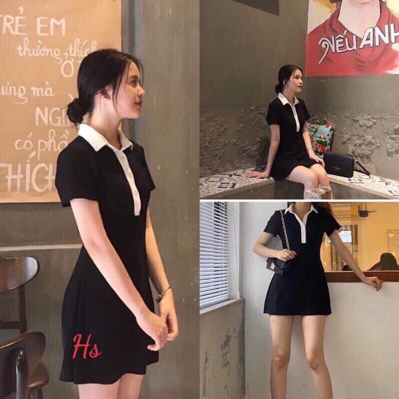 VÁY ĐEN BODY CỔ TRẮNG HSU1