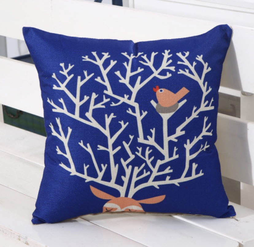 [CHỈ VỎ] VỎ Gối tựa lưng gối sofa gối trang trí hoạt hình vải bố dày dặn