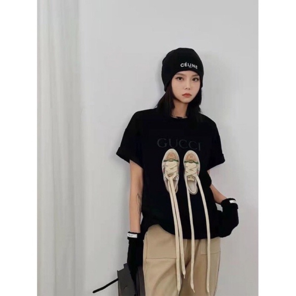 Áo phông nữ GUCCI nam nữ, áo thun tay lỡ unisex form rộng chất cotton ...