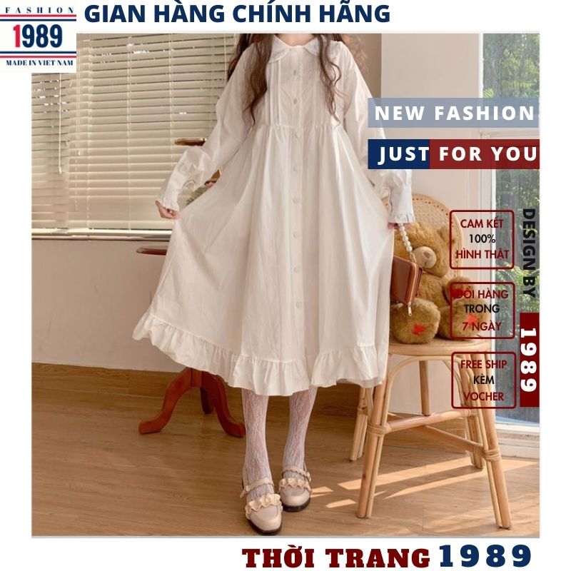 đầm babydoll hàn quốc -váy cổ bèo dáng dài VH54-DÀI đầm nữ ,đầm bánh bèo kute ,váy tiểu thư sang chảnh dễ thương điệu đà kute ,vintage ulazzang ,thời trang 1989
