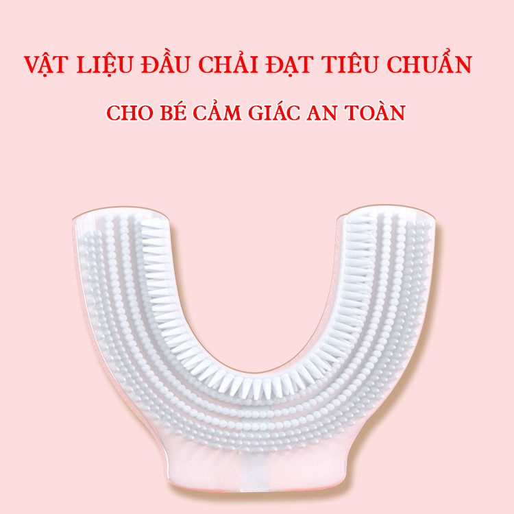 bàn chải chữ u cho bé maser v9, máy đánh răng điện trẻ em có cốc sạc không dây, đầu bàn chải silicon siêu mềm, đánh răng tự động phù hợp cho trẻ em từ 2-6 tuổi 5