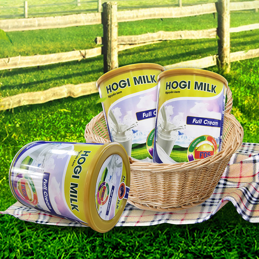 Combo 4 hộp sữa béo nguyên kem hogi milk lon 900g tăng cân an toàn