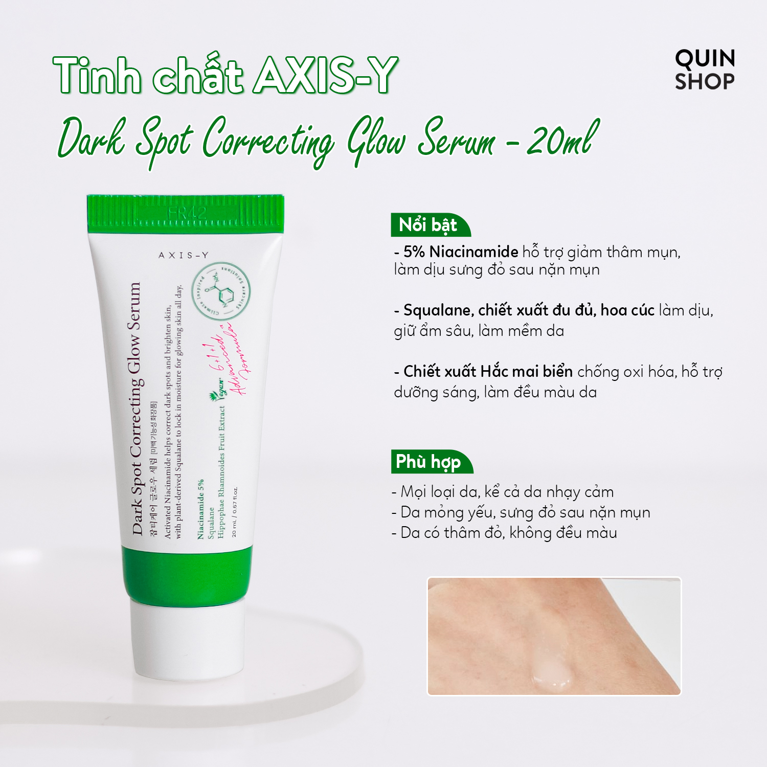 Tinh Chất Giảm Thâm Mụn AXIS -Y Dark Spot Correcting Glow Serum