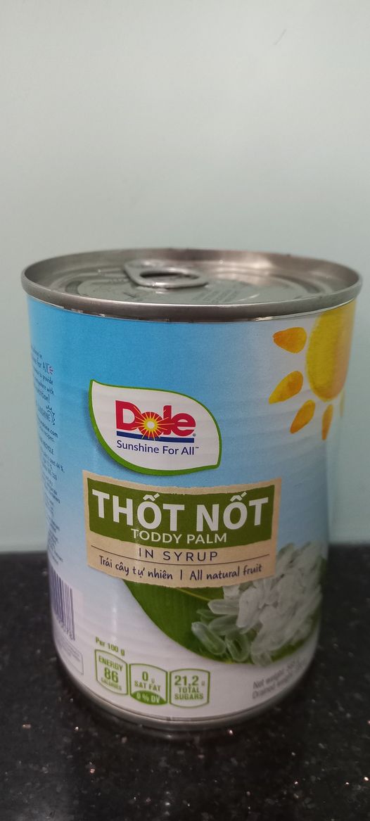 Thốt nốt ngâm đường đóng lon dole 565g. toddy palm in syrup