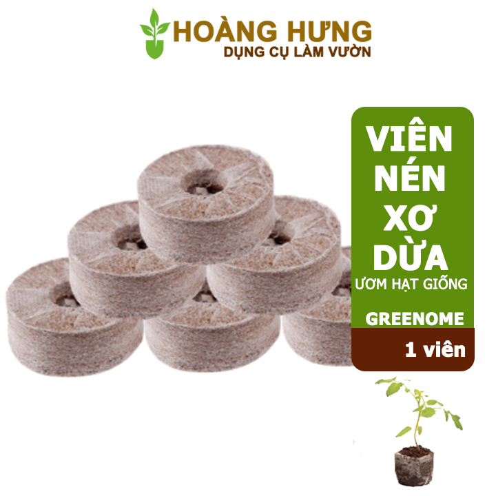 Viên nén xơ dừa, bao 10 viên, ươm hạt giống, trồng cây, ươm hạt , ươm cây giống, trồng dâu tây